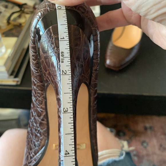 Cole Haan Brown Crocodile-Embossed Heels - Picture 5 of 10